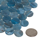 Apollo Tile (Sample) Majeste Denim Blue 4-in x 4-in Glossy Glass Penny Round Patterned Floor and Wall Tile