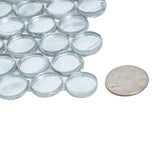 Apollo Tile (Sample) Majeste Dark Silver 4-in x 4-in Glossy Glass Penny Round Patterned Wall Tile