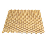 Apollo Tile Gold 12-in x 12-in Glossy Glass Penny Round Stone Look Wall Tile (10.34-sq. ft/ Carton)