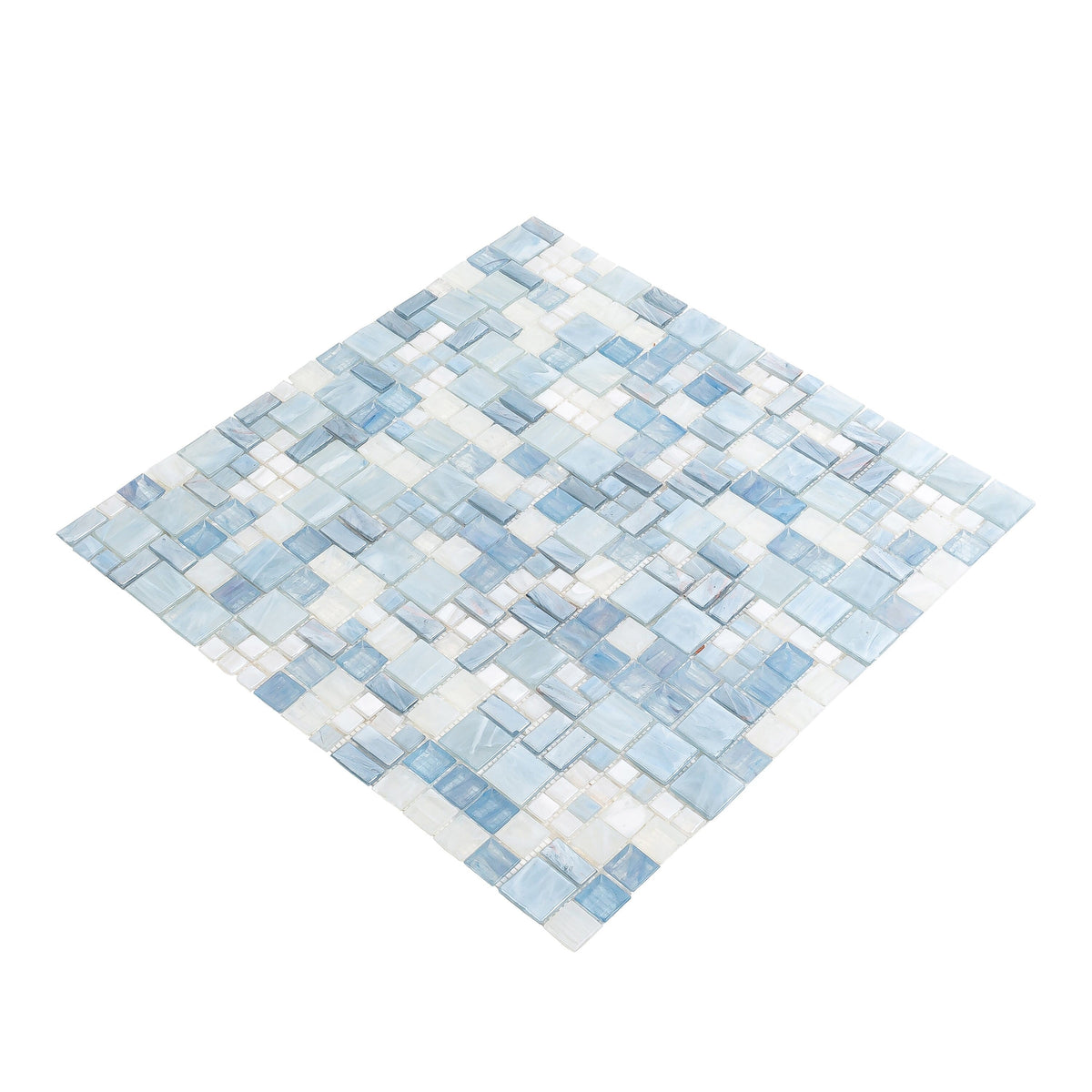 Apollo Tile Majeste Gray 12-in x 12-in Glossy Glass Mixed Pattern Patterned Floor and Wall Tile (8.1-sq. ft/ Carton)