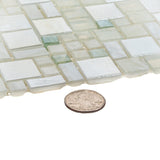 Apollo Tile (Sample) Majeste White 4-in x 4-in Glossy Glass Mixed Pattern Patterned Floor and Wall Tile