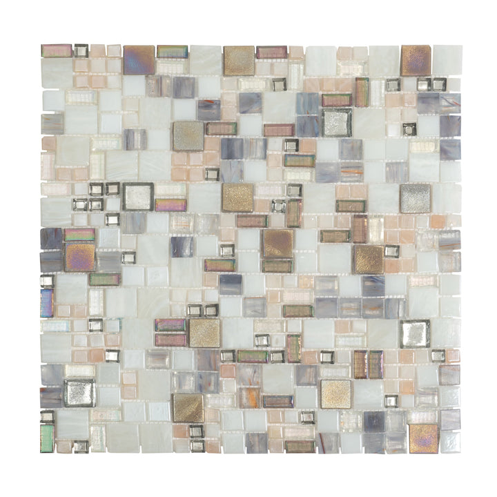 Apollo Tile (Sample) Majeste Brown 4-in x 4-in Glossy Glass Mixed Pattern Patterned Wall Tile