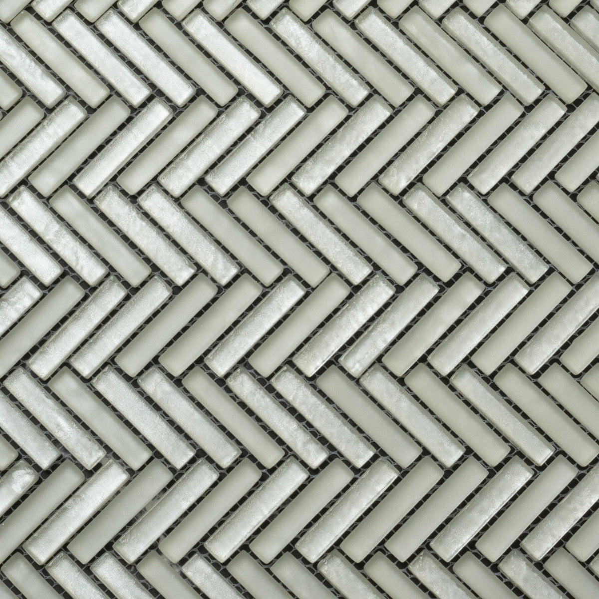 Apollo Tile Winterland White 12-in x 12-in Multi-finish Glass Herringbone Patterned Floor and Wall Tile (4.83-sq. ft/ Carton)