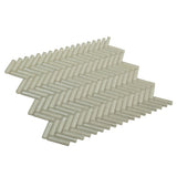 Apollo Tile Winterland White 12-in x 12-in Multi-finish Glass Herringbone Patterned Floor and Wall Tile (4.83-sq. ft/ Carton)