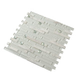 Apollo Tile (Sample) Wall Tile White 4-in x 6-in Multi-finish Glass/Metal/Stone Marble Linear Mosaic Wall Tile