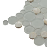 Apollo Tile White 12-in x 12-in Polished Glass; Metal; Stone Marble Penny Round Patterned Floor and Wall Tile (4.67-sq. ft/ Carton)