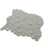 Apollo Tile White 12-in x 12-in Polished Glass; Metal; Stone Marble Penny Round Patterned Floor and Wall Tile (4.67-sq. ft/ Carton)