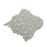 Apollo Tile White 12-in x 12-in Polished Glass; Metal; Stone Marble Penny Round Patterned Floor and Wall Tile (4.67-sq. ft/ Carton)