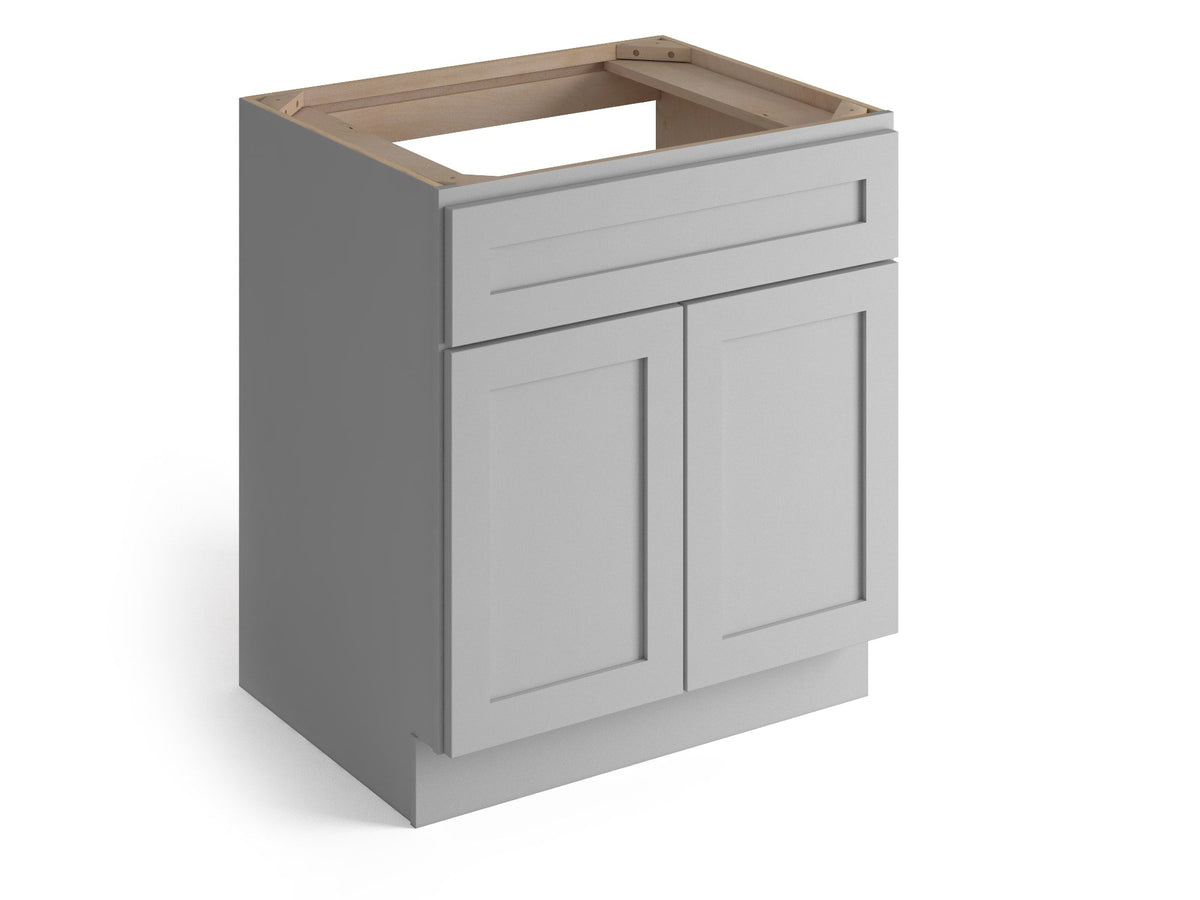 Valleywood Cabinetry Proper Gray 33-in W x 34.5-in H x 24-in D Proper Gray Birch Base Ready To Assemble Plywood Cabinet (Flat Panel Shaker Door Style)