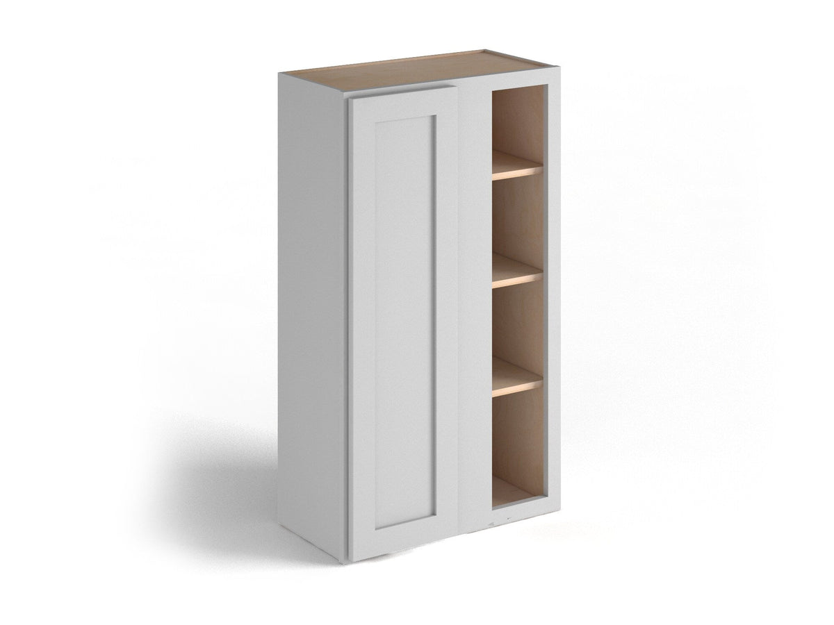 Valleywood Cabinetry Proper Gray 27-in W x 42-in H x 12-in D Proper Gray Birch Blind Corner Wall Ready To Assemble Plywood Cabinet (Flat Panel Shaker Style)