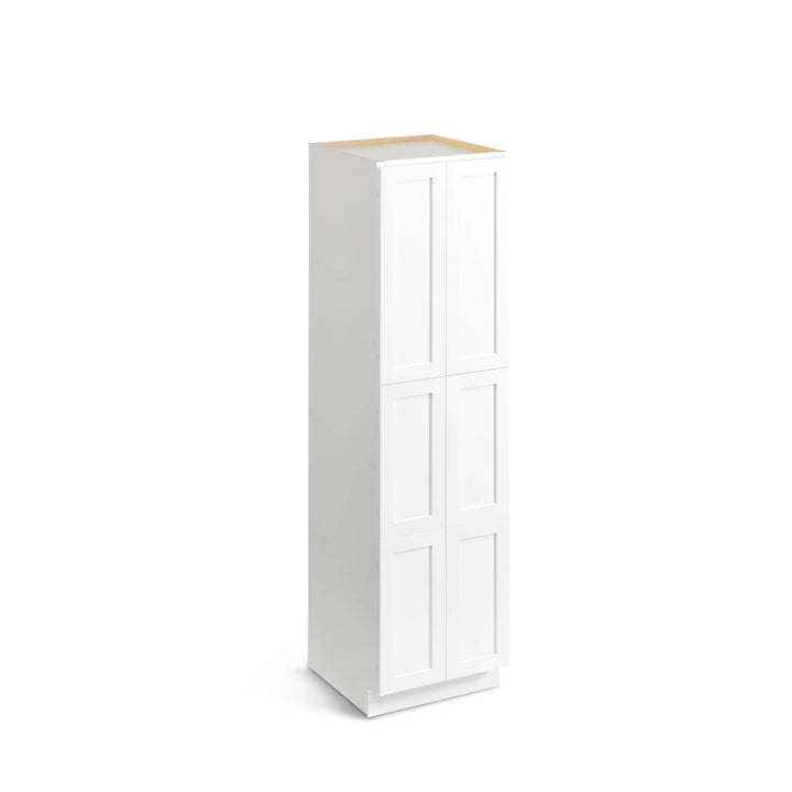 Valleywood Cabinetry Pure White 24-in W x 96-in H x 24-in D Pure White Birch Pantry Ready To Assemble Plywood Cabinet (Flat Panel Shaker Door Style)