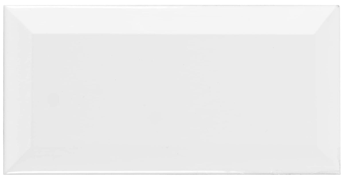 Satori Hudson Brilliant White Beveled 3-in x 6-in Glossy Ceramic Subway Wall Tile (0.12-sq. ft/ Piece)