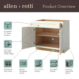 allen + roth Stonewall 36-in W x 34.5-in H x 24-in D Stone 1-Drawer Base Fully Assembled Cabinet (Flat Panel Shaker Style)