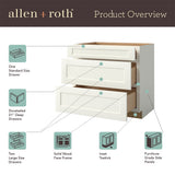 allen + roth Pattingham 36-in W x 34.5-in H x 24-in D Harbor 3-Drawer Base Fully Assembled Cabinet (Raised Panel Style)