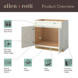 allen + roth McKeller 36-in W x 34.5-in H x 24-in D Linen Base Fully Assembled Cabinet (Flat Panel Mitered Door Style)