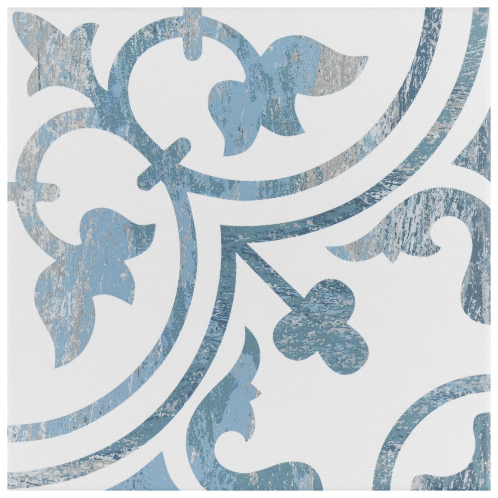 Affinity Tile Cassis Arte Blue 10-in x 10-in Multi-finish Porcelain Encaustic Floor and Wall Tile product image