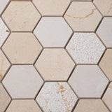 Apollo Tile Sparta Beige 12-in x 12-in Polished Natural Stone Marble Honeycomb Marble Look Floor and Wall Tile (4.92-sq. ft/ Carton)