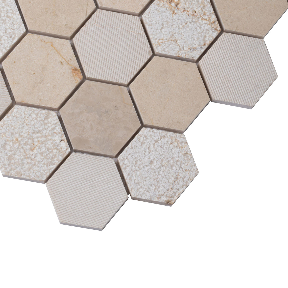 Apollo Tile Sparta Beige 12-in x 12-in Polished Natural Stone Marble Honeycomb Marble Look Floor and Wall Tile (4.92-sq. ft/ Carton)