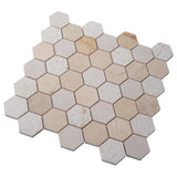 Apollo Tile (Sample) Sparta Beige 4-in x 4-in Polished Marble Honeycomb Mosaic Floor and Wall Tile