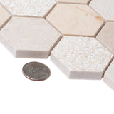 Apollo Tile (Sample) Sparta Beige 4-in x 4-in Polished Marble Honeycomb Mosaic Floor and Wall Tile