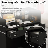 FUFU&GAGA Black Modern/Contemporary Reception Desk with Hutch, 3 Drawers, and Lockable Cabinet