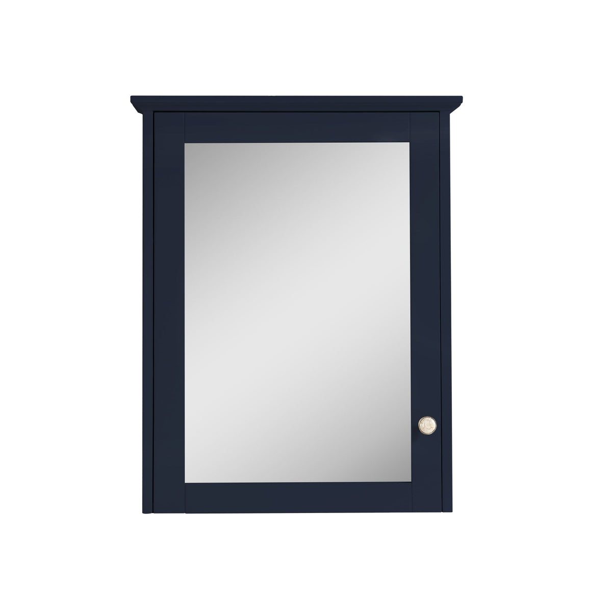 WELLFOR Solid Wood 24 x 30 Surface Mount Navy Blue Mirrored Soft Close Medicine Cabinet