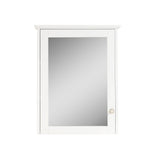 WELLFOR Solid Wood 24-in x 30-in Surface Mount White Mirrored Soft Close Medicine Cabinet