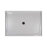 60 in. x 48 in. Center Drain 3.19 in. Shower Base in White - Super Arbor