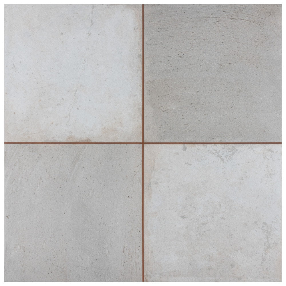 Affinity Tile Kings Clay Checker Silver 18-in x 18-in Matte Ceramic Encaustic Floor and Wall Tile product image