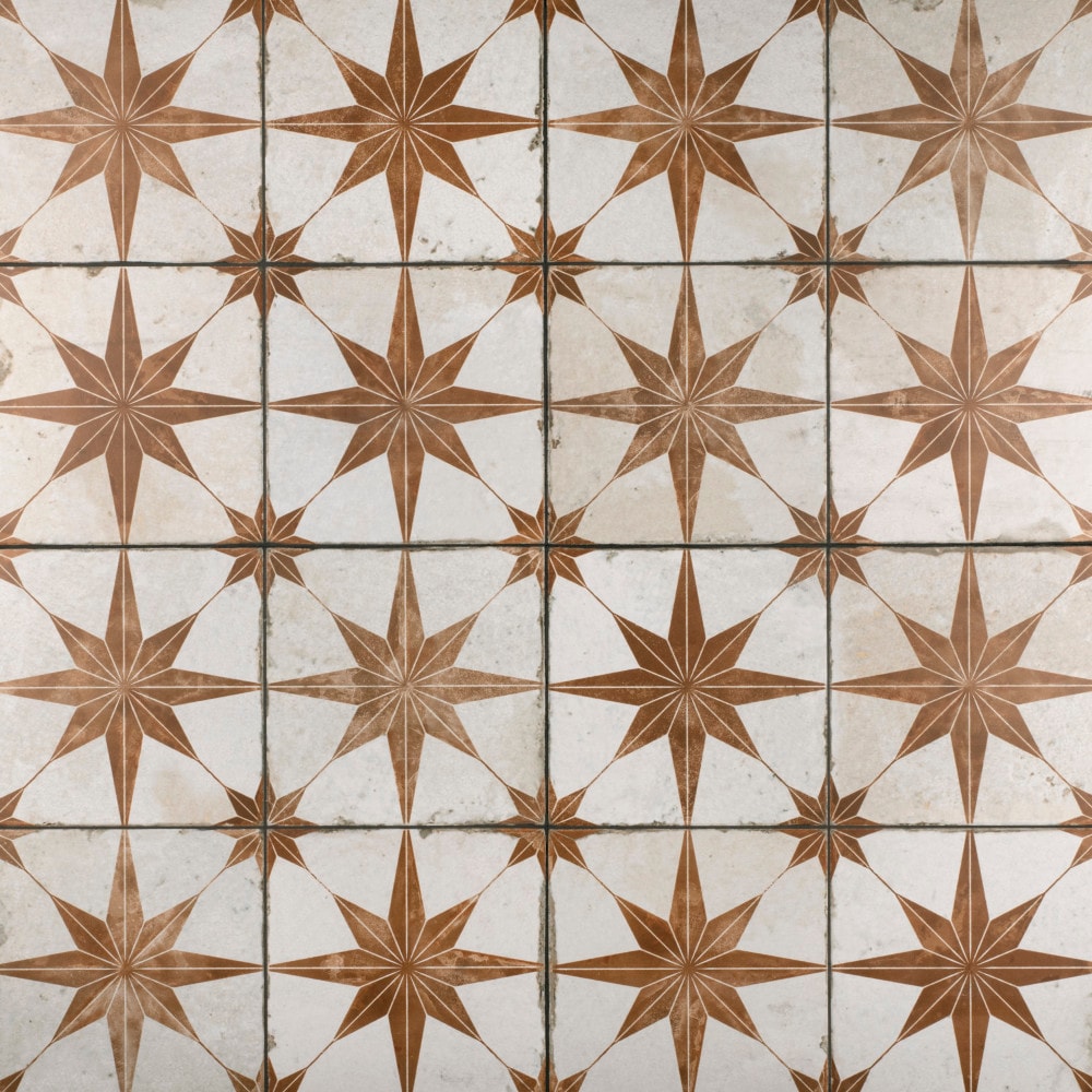 Affinity Tile Kings Star Oxide 18-in x 18-in Matte Ceramic Patterned Floor and Wall Tile product image