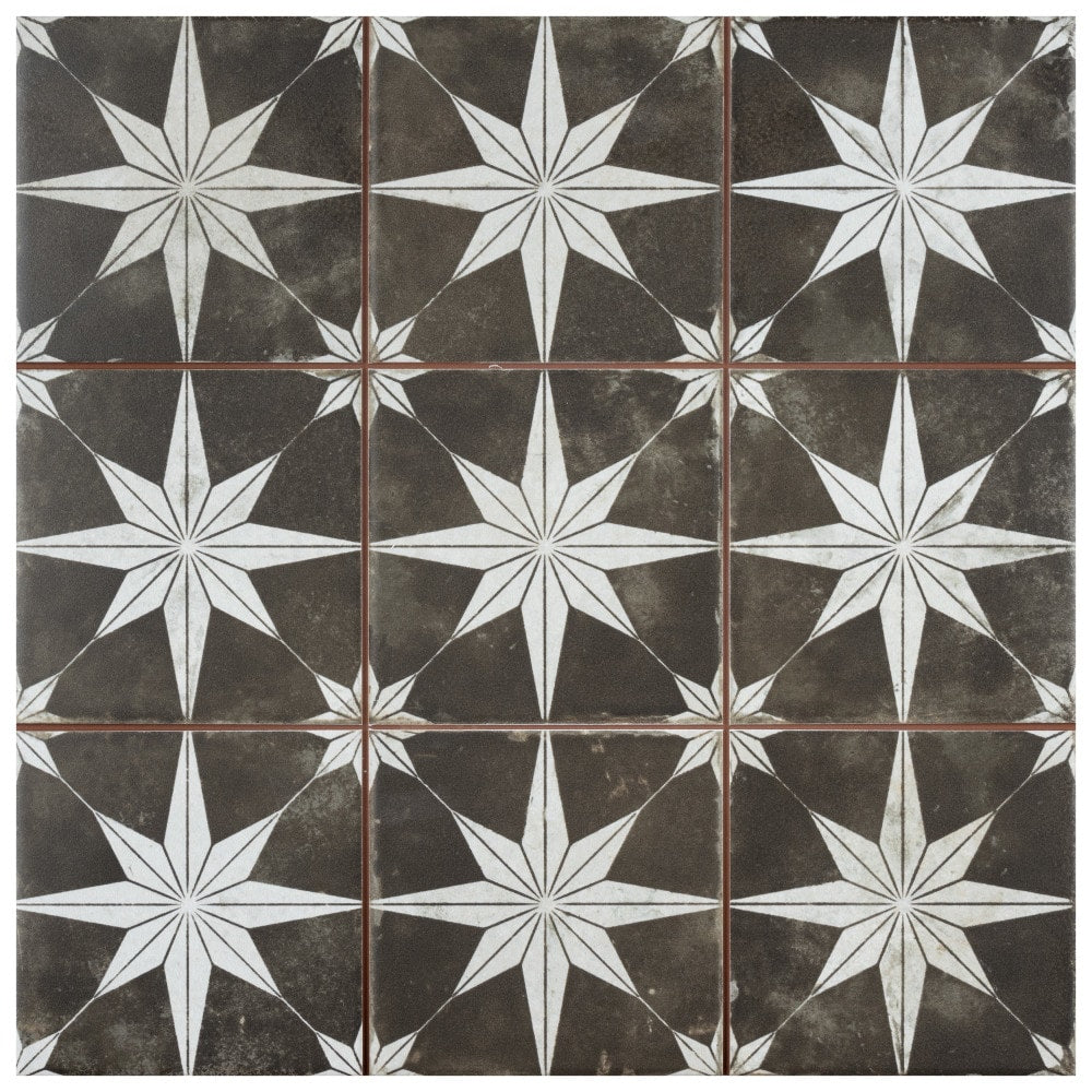 Affinity Tile Harmonia Kings Star Night 13-in x 13-in Matte Ceramic Encaustic Floor and Wall Tile product image