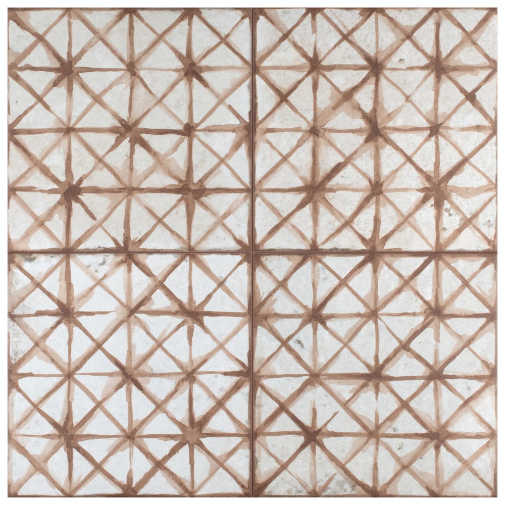 Affinity Tile Kings Temple Oxide 18-in x 18-in Matte Ceramic Encaustic Floor and Wall Tile product image