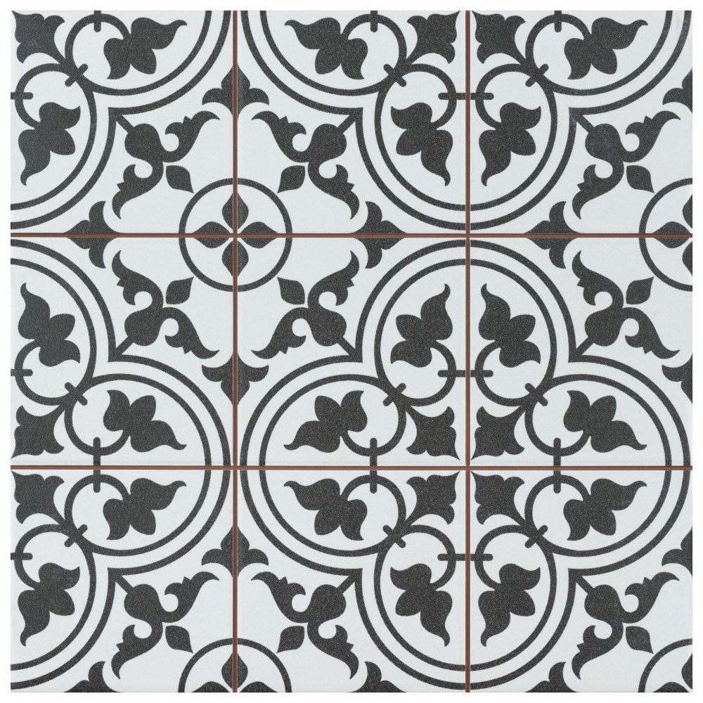 Affinity Tile Harmonia Classic White 13-in x 13-in Matte Ceramic Encaustic Floor and Wall Tile product image