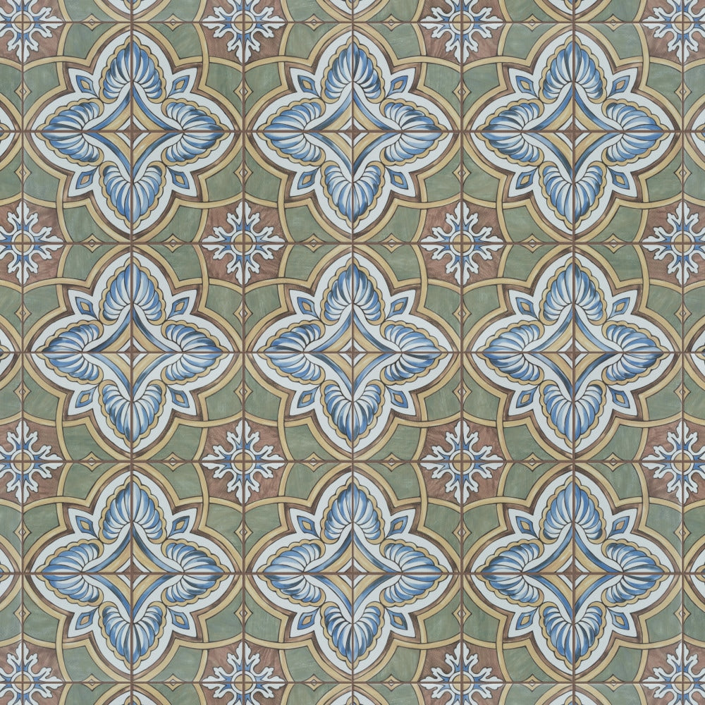 Affinity Tile Harmonia Grove Green 13-in x 13-in Matte Ceramic Encaustic Floor and Wall Tile product image