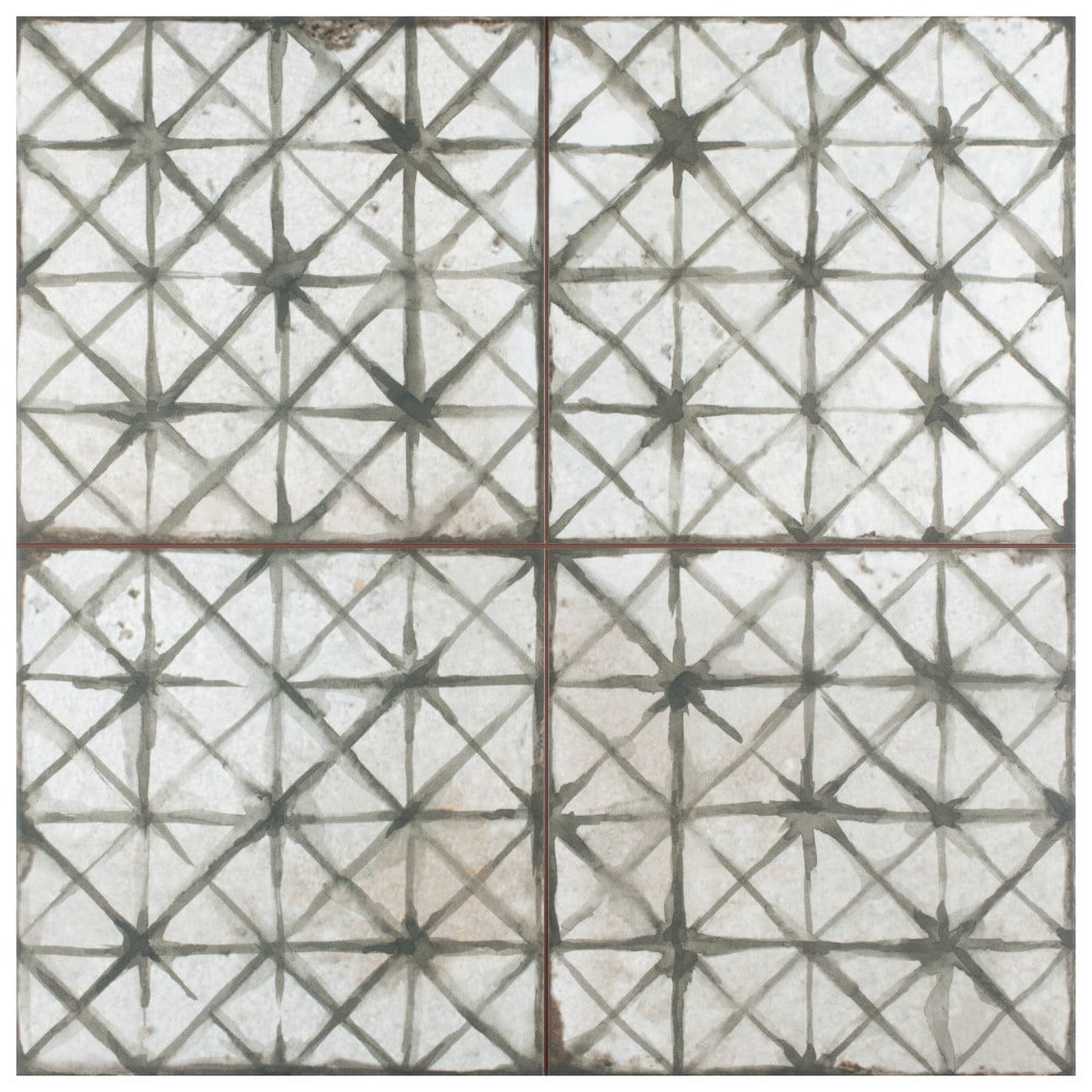 Affinity Tile Kings Temple Sage 18-in x 18-in Matte Ceramic Encaustic Floor and Wall Tile product image