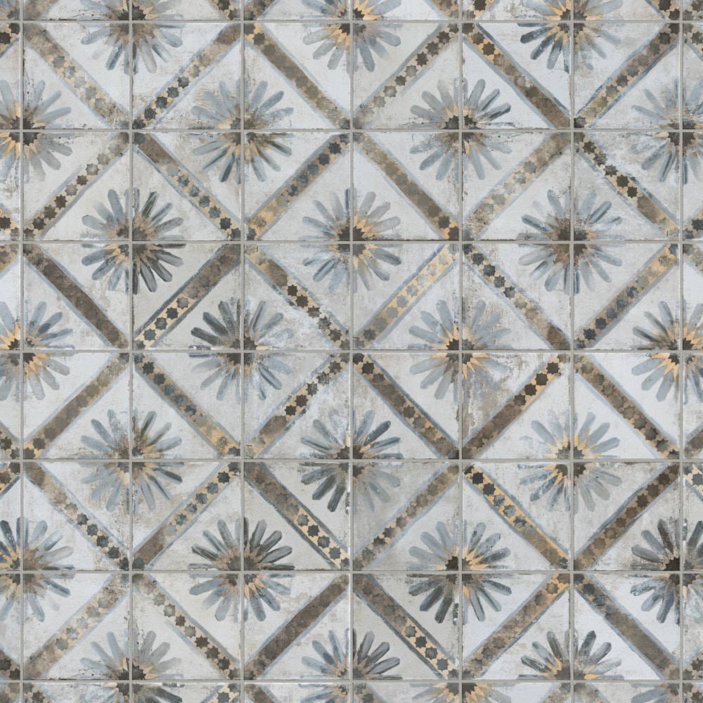 Affinity Tile Harmonia Kings Marrakech Blue 13-in x 13-in Matte Ceramic Encaustic Floor and Wall Tile product image