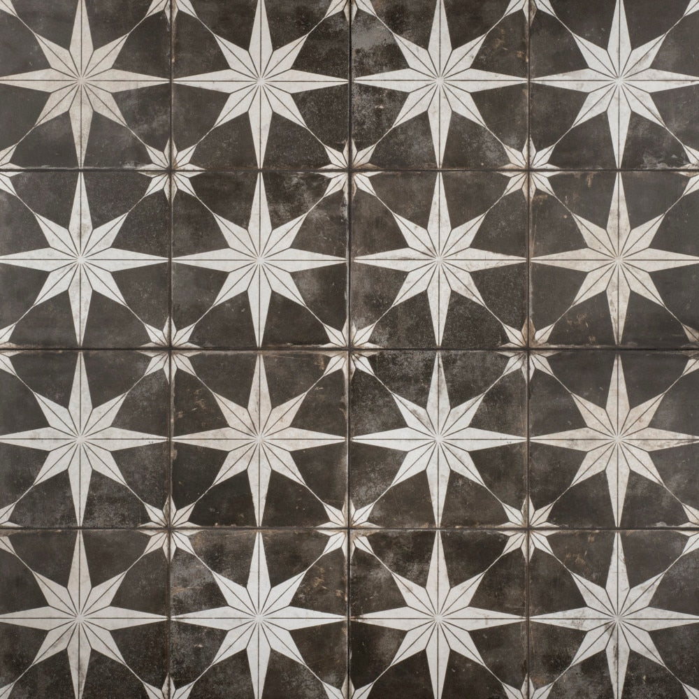 Affinity Tile Kings Star Night 18-in x 18-in Matte Ceramic Encaustic Floor and Wall Tile product image
