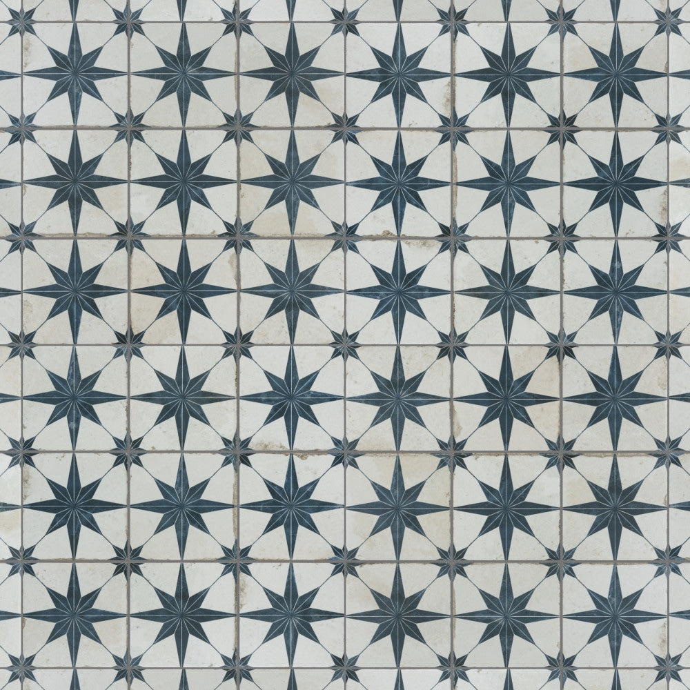Affinity Tile Harmonia Kings Star Blue 13-in x 13-in Matte Ceramic Encaustic Floor and Wall Tile product image
