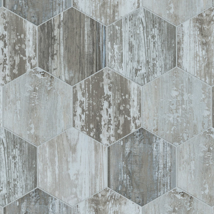 Affinity Tile Suomi Hex Grey 9-in x 10-in Matte Porcelain Wood look Hexagon Floor and Wall Tile product image