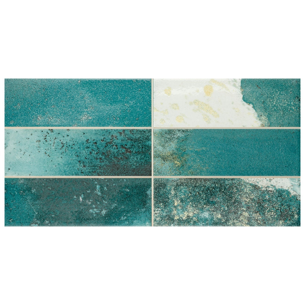 Affinity Tile Kings Luxe Tradition Brick Green 8-in x 16-in Multi-finish Ceramic Wall Tile product image