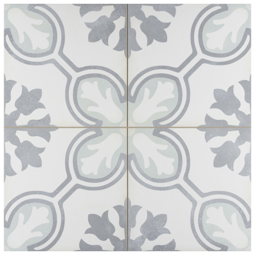 Affinity Tile Amberely Orchid Mint 18-in x 18-in Matte Porcelain Encaustic Floor and Wall Tile product image