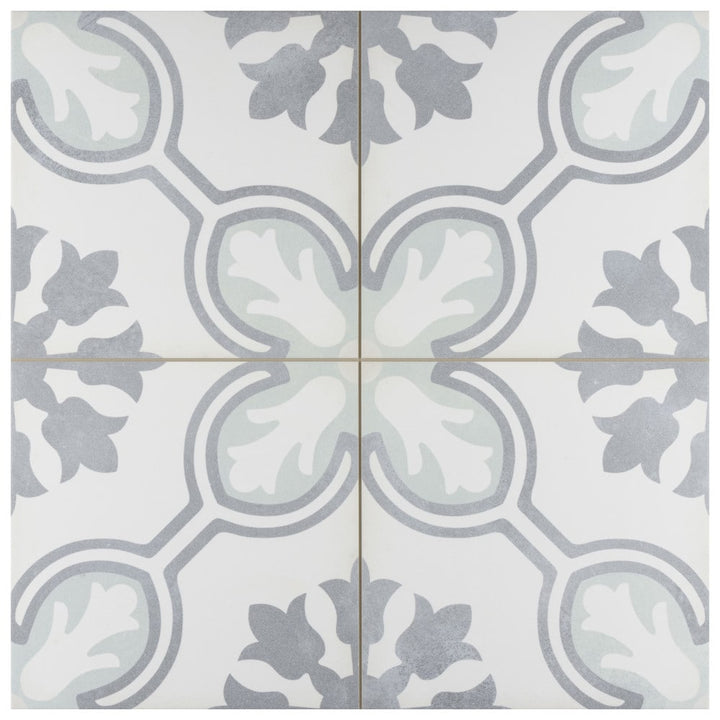 Affinity Tile Amberely Orchid Mint 18-in x 18-in Matte Porcelain Encaustic Floor and Wall Tile product image