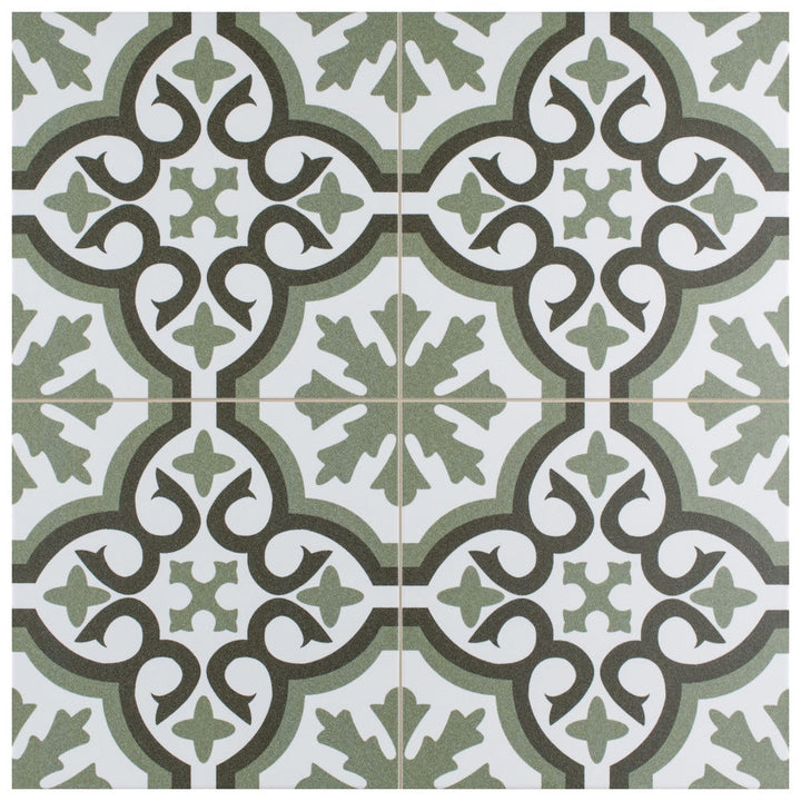 Affinity Tile Berkeley Essence Eden 18-in x 18-in Matte Porcelain Encaustic Floor and Wall Tile product image