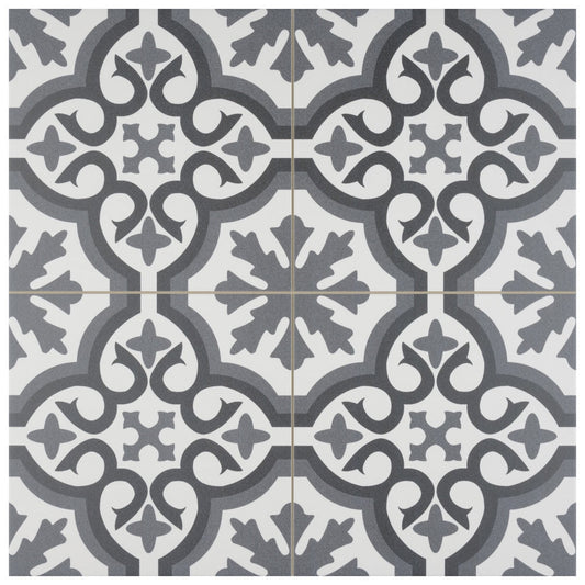 Affinity Tile Berkeley Essence Grey 18-in x 18-in Matte Porcelain Encaustic Floor and Wall Tile product image