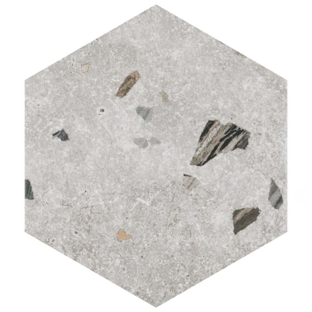 Affinity Tile Sonar Hex Silver 9-in x 10-in Multi-finish Porcelain Hexagon Floor and Wall Tile product image