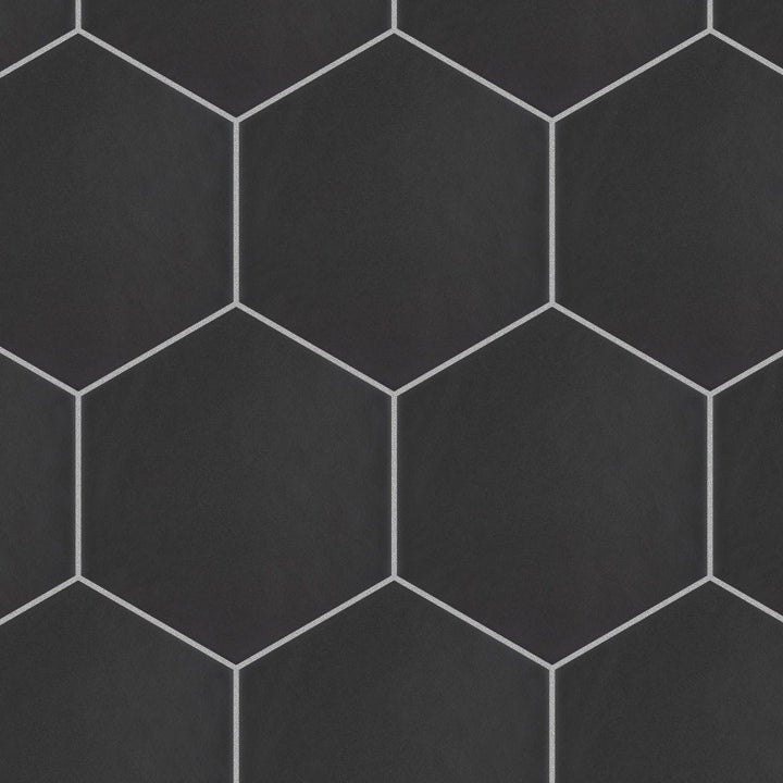 Affinity Tile Hexatile Matte Nero 7-in x 8-in Matte Porcelain Hexagon Floor and Wall Tile product image