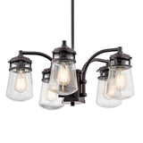Kichler Lyndon Architectural Bronze Transitional Clear Seedy Glass 5-Light Chandelier