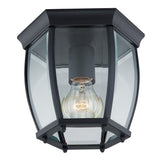 Portfolio 7.68-in W Matte Black Outdoor Flush Mount Light