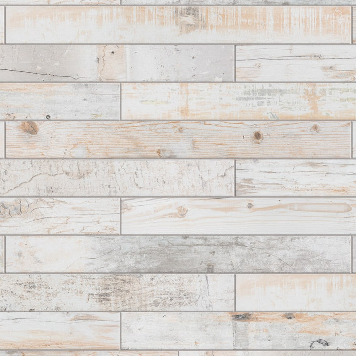 Affinity Tile Melvin White 3-in x 27-in Matte Porcelain Wood look Floor and Wall Tile product image