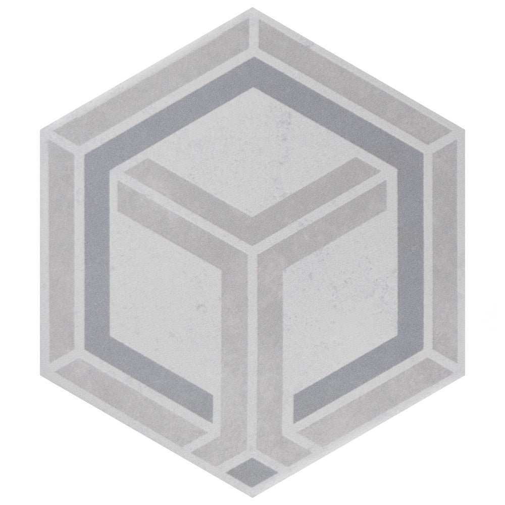 Affinity Tile Odda Hex Decor Geo 6-in x 7-in Multi-finish Porcelain Patterned Hexagon Floor and Wall Tile product image